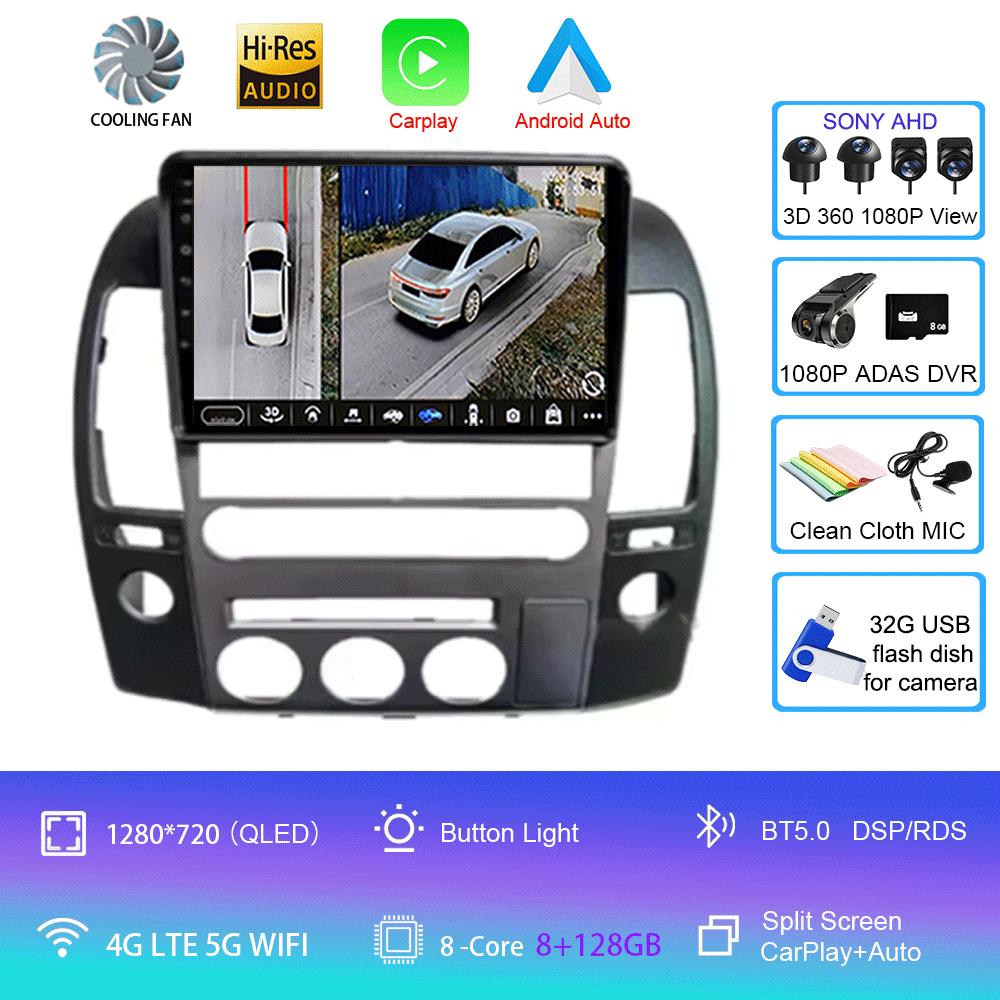 For NISSAN PATHFINDER NAVARA 2004 - 2014 9 Inch Android 14 Auto Car Radio Multimedia Player Stereo GPS Navigation 4G 2 Din