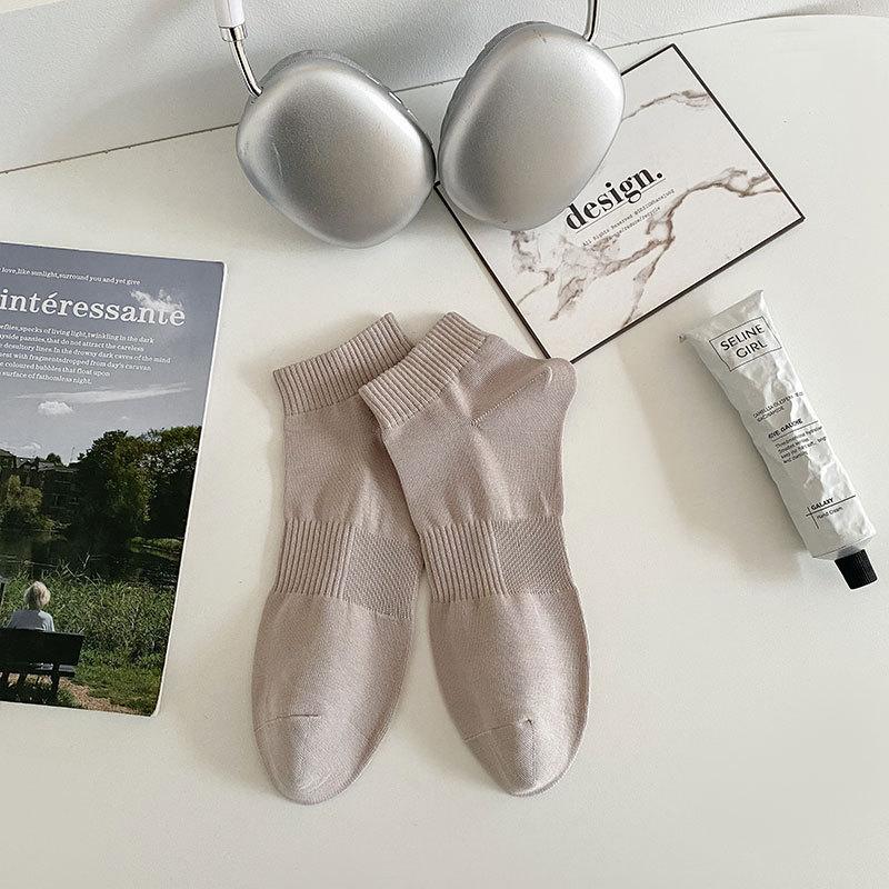 

Stacking Socks Women S Spring And Autumn Curling Straight Heeless Multi-Color Confinement Socks Solid Medium Tube Combed Cotton Parent-Child Socks one size