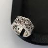 Adjustable Vintage Copper Ring With Intricate Motif Retro Bohemian Statement Jewelry Men Women