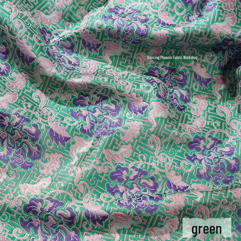 Tkanina płaszczowa z brokatu jedwabnego w stylu Yang Mi Peony Jacquard