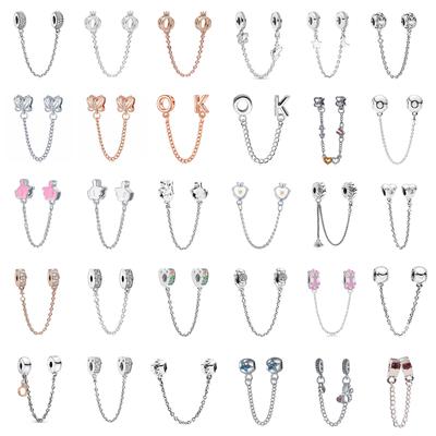 New Fashion Charm Original Beautiful Safety Chain Beads Suitable for Original  Ladies Bracelet Jewelry Gift