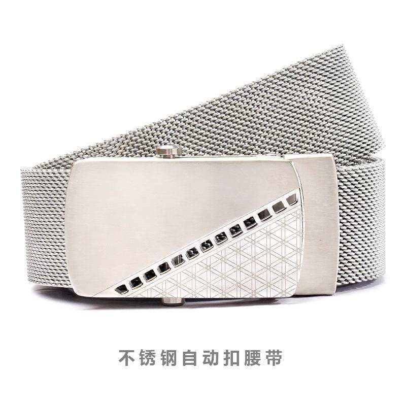Belt Men's Stainless Steel Automatic Buckle Metallic Belt Youth Outdoor Youth Leisure Fashion Belt