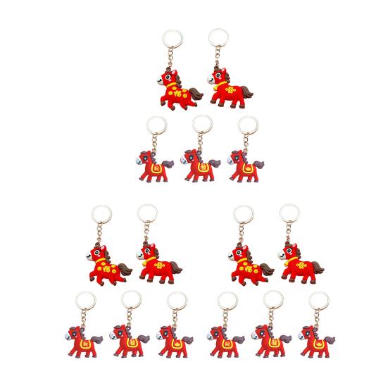 5/10Pcs 2026 Year of Horse Keychain Auspicious Cultural Design Chinese Zodiac Lucky Charms Backpack Pendant