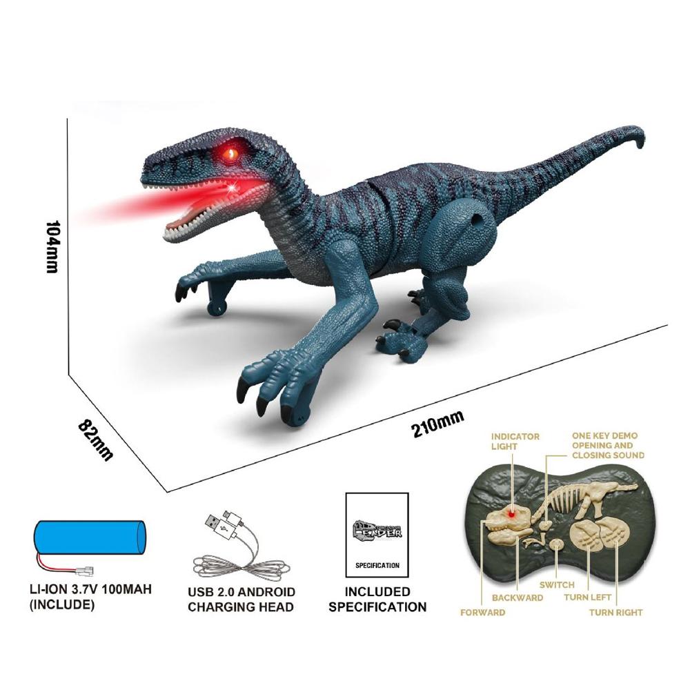 2.4GHz Remote Control Dinosaur Robot Walking Roaring Mini Dinosaur Light Sound Birthday Gift