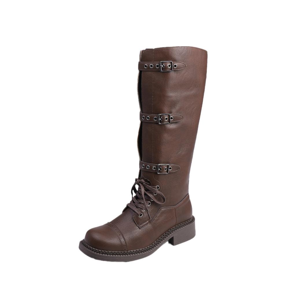 Grape mother winter new long knight boots women's trend small thick-soled heightening boots comfortable soft sole not tired feet