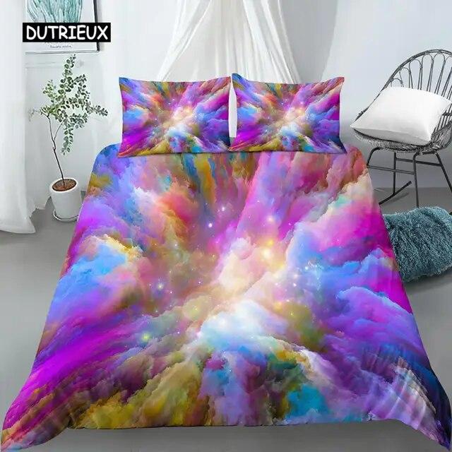 Σετ κρεβατοκάμαρας 3D Tie Dye King Queen Σετ κρεβατοκάμαρας σε στυλ Splash Ink για παιδιά Έφηβοι Ενήλικες Σετ τριών τεμαχίων Παπλωματοθήκη από πολυεστέρα μοντέρνας τέχνης