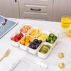 Multipurpose Divided Serving Tray with Secure Lid Handle Portable Charcuterie Platter Clear Snack Container for Party Entertaini