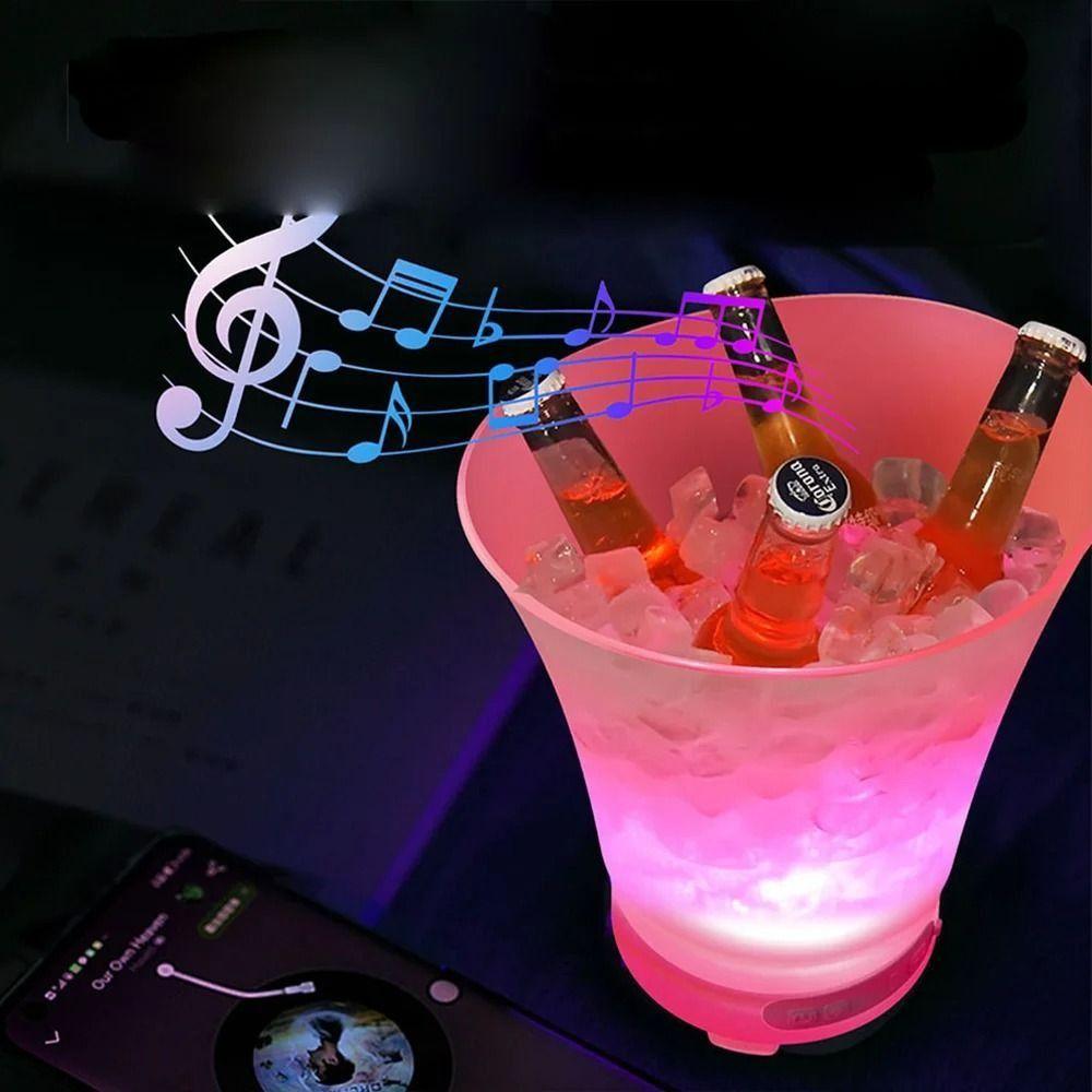 with Bluetooth speaker LED Ice Bucket Colorful Radiant Light Up Ice Cube  KTV