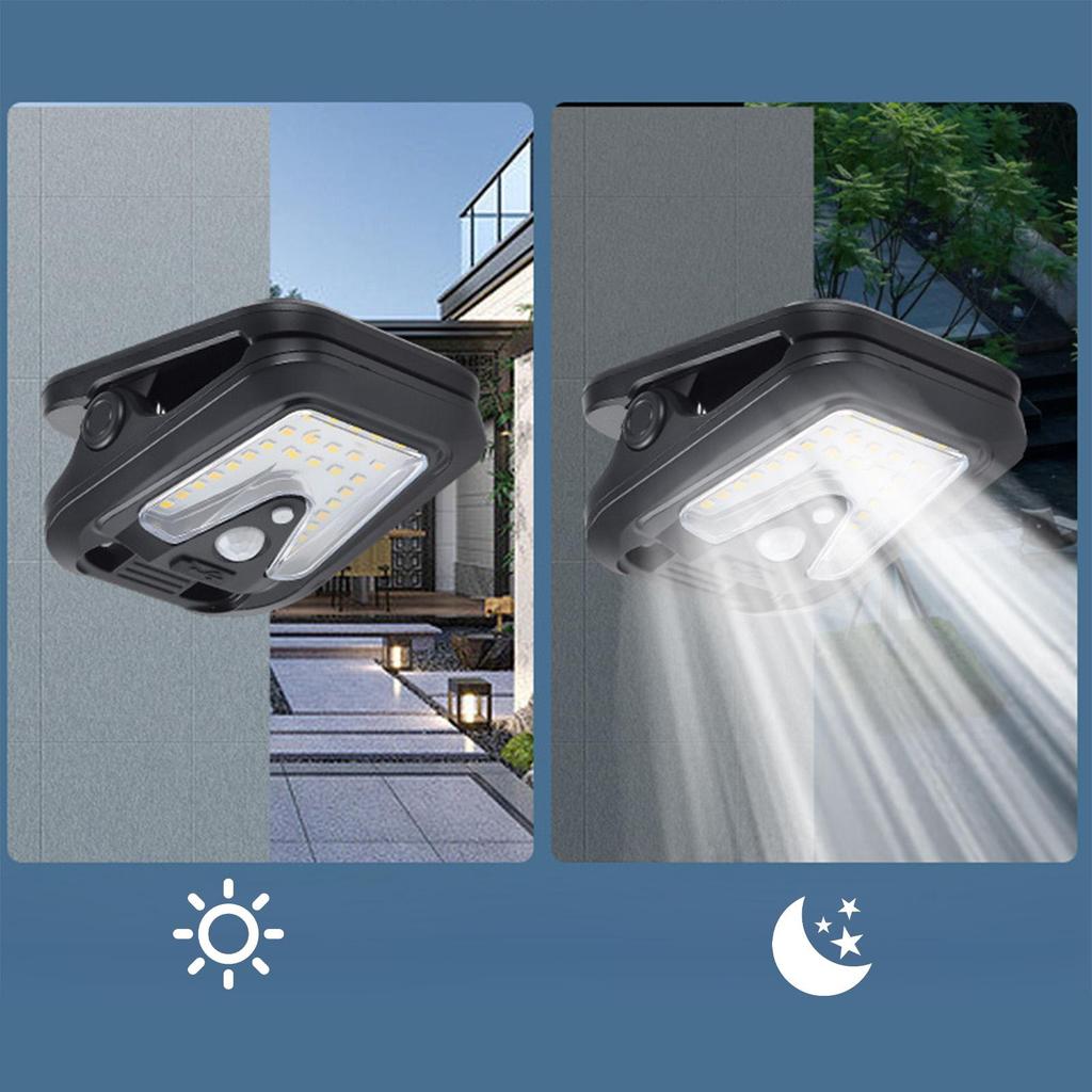 Outdoor Solar Motion Lights USB Auto On/Off Clip Lamp Waterproof 4 Modes RV Solar Lights Camp Outdoor Motion Sensor Clip Lights