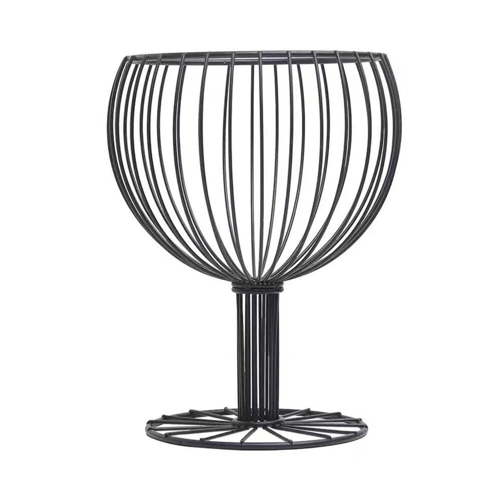 Large Capacity Goblet Shape Fruit Basket Space Saving Fruit Display Stand Living Room чёрный