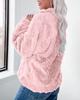 Autumn Winter Casual Loose Plush Pullover Shirt with Lapel and Long Sleeves