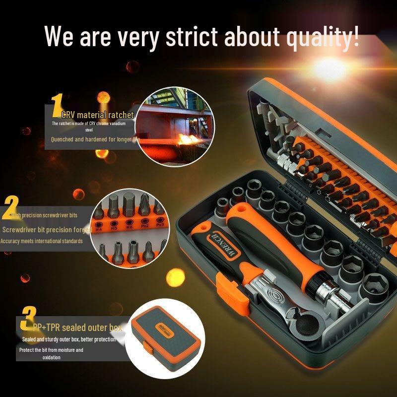 Portable Universal Ratchet Screwdriver and Socket Set for Car Repair