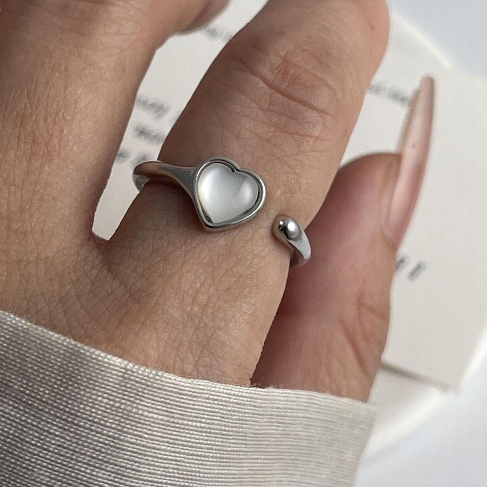 925 Sterling Silver Rings for Women Couple Minimalist Handmade Oval White Stone Ring Fine Jewelry Gift Prevent Allergy