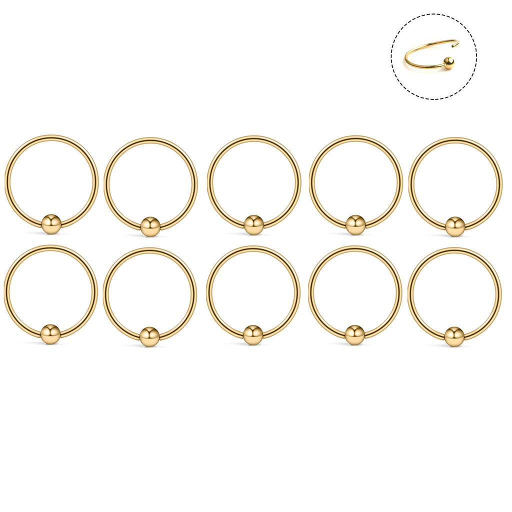 2-10Pcs Nose Ring 20G Thin Helix Cartilage Earrings For Lip Nostril Septum Piercing Hoop Womens and Mens Body Pierecing Jewelry