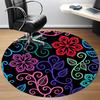 1PC Floral Pattern Chair Carpet for Office Non-Slip, Lightweight, Machine Washable Rug for Office, Sleeping, Room - Holiday Decoryy251009071