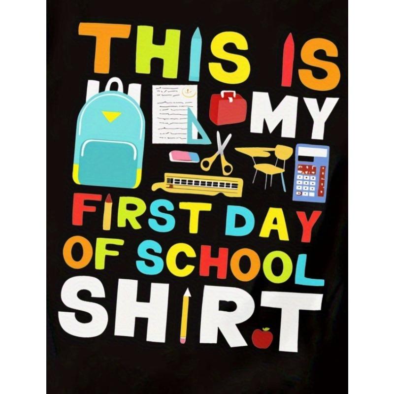 Boys First Day of School Print Crewneck Short Sleeve Tee
