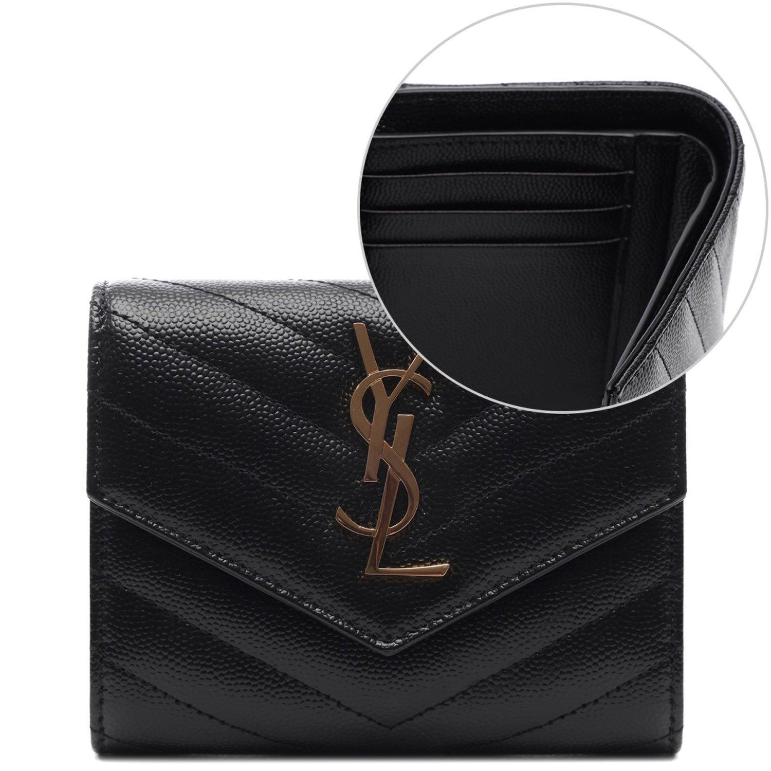 [Saint Laurent] Women`s Monogram Matelassé Trifold