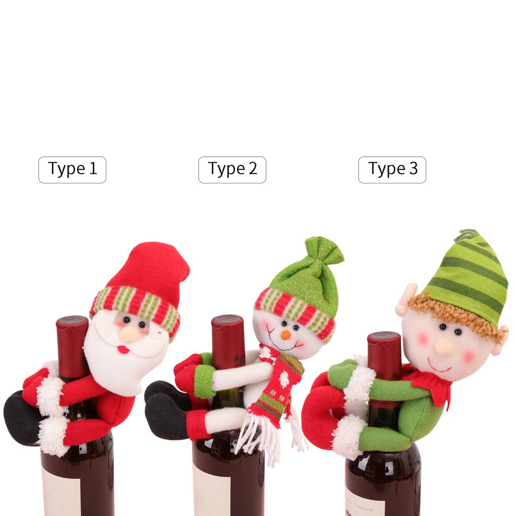 Mini Christmas Wine Bottle Cover Wine Bottle Holders Mini Santa Wine Bottle Cover Table Decor Gift Thanksgiving Day Holiday Festivals Dinner Decor