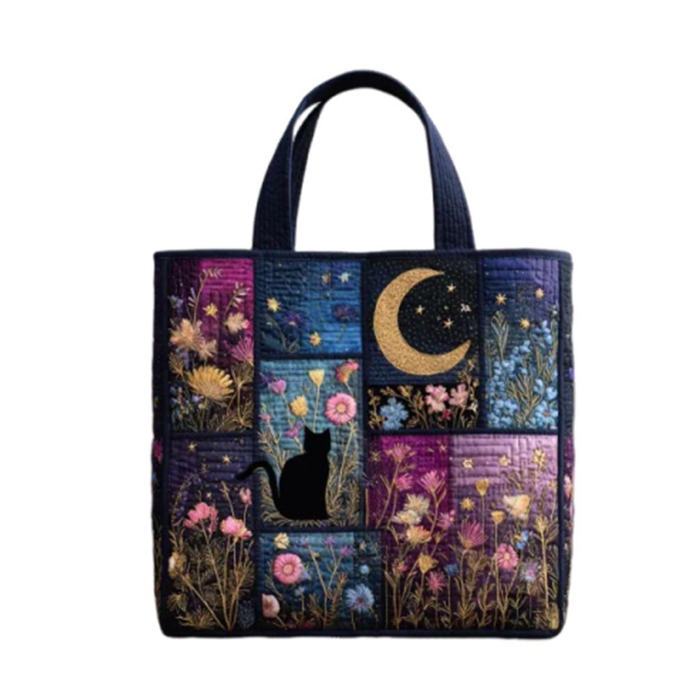 

Trendy Vintage Quilted Tote Bag 3D Printed Patterns Lightweight Shoulder Bag Large Capacity Cotton Canvas Bag Casual