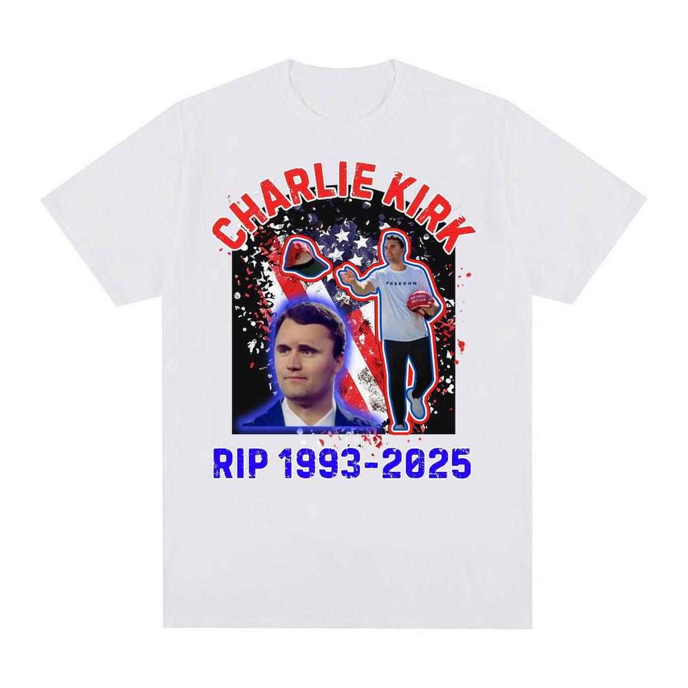 A True Patriot Rests In Peace Charlie Kirk Graphic T-shirt 2025-26 Summer Hot-selling Printed Cotton T-shirt Loose Streetwear