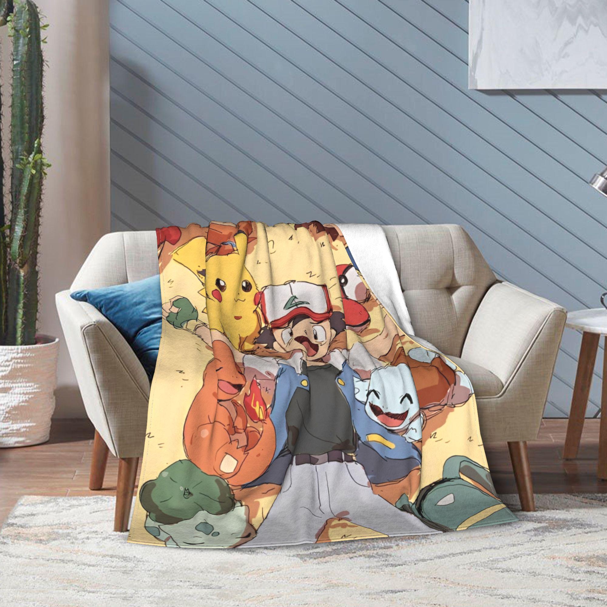 

GUOYU Blanket pikachus Squirtle AND Charmander Blanket Super Soft Cozy Bulbasaur Throw Blankets for Bed 50x60 Inch Multiple Sizes Rug Piece 75x100cm (30x40inch)