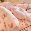 Thickened Milk Fleece Four-Piece Set, Coral Fleece Bed Sheet Quilt Cover, Fleece Three-Piece Set, Bedding.