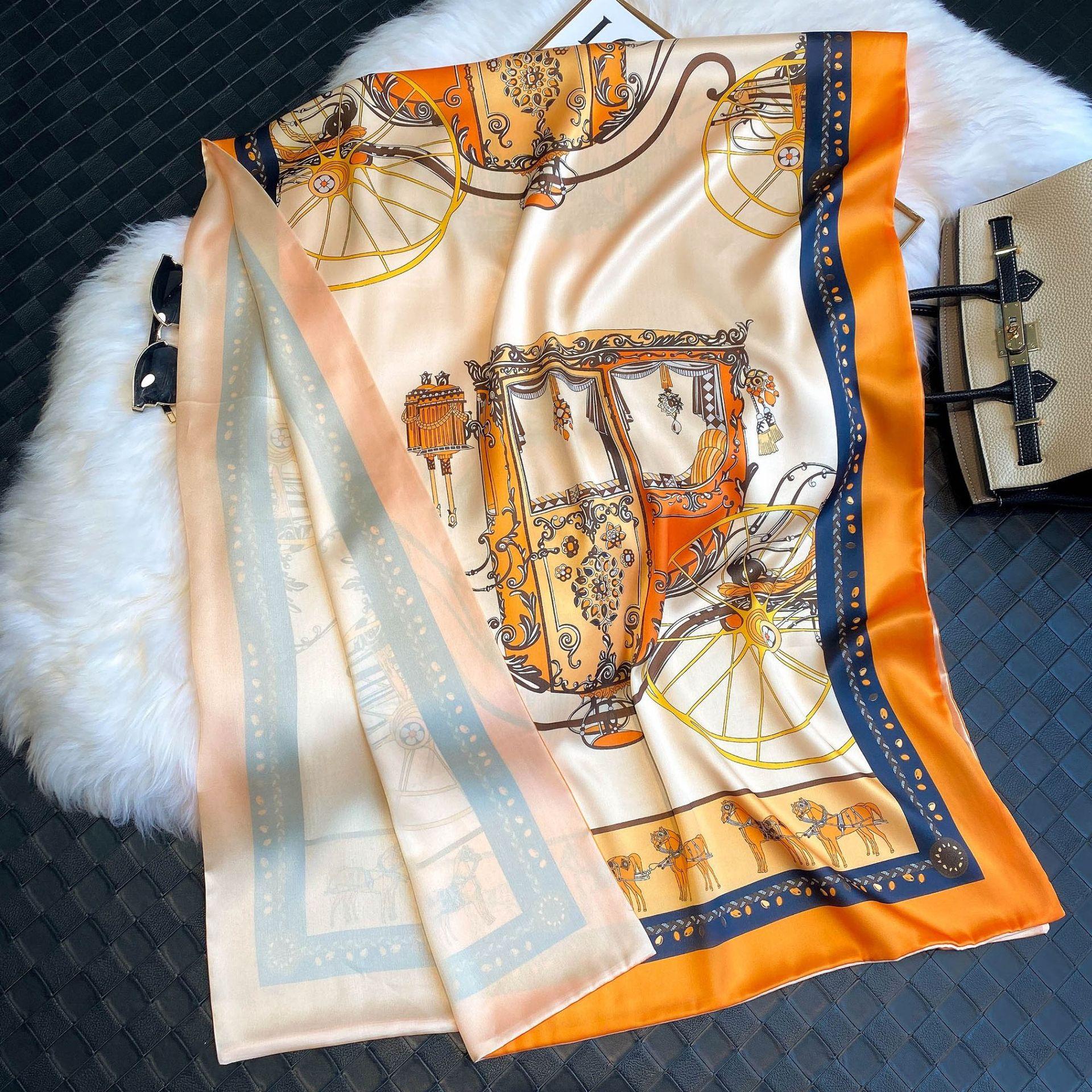 

Высококачественные роскошные шелковые шарфы, повязка на голову, шарфы, шейный шарф для женщин, шелковый шарф с цепочкой, женская декоративная шаль 180-70cm