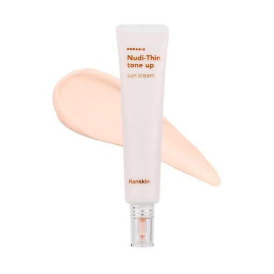 HANSKIN Nudy Thin Tone-Up Sunscreen SPF50+ PA++++ Brightening UV Protection Base 40ml