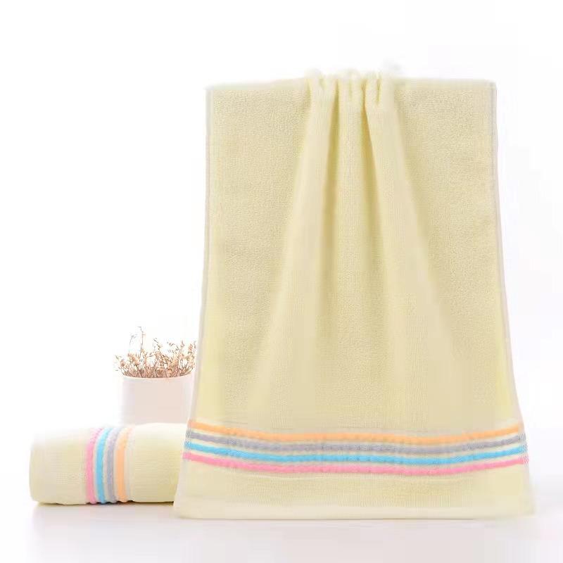 Striped Towel Thickened Cotton Soft and AbsorbentHousehold Towel Embroidery