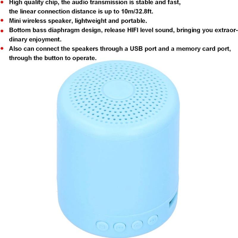 Mini Portable Wireless Bluetooth Speaker Long Lasting Life Stereo Surround Bass USB Charging Outdoor Round Audio Player Hot Sale
