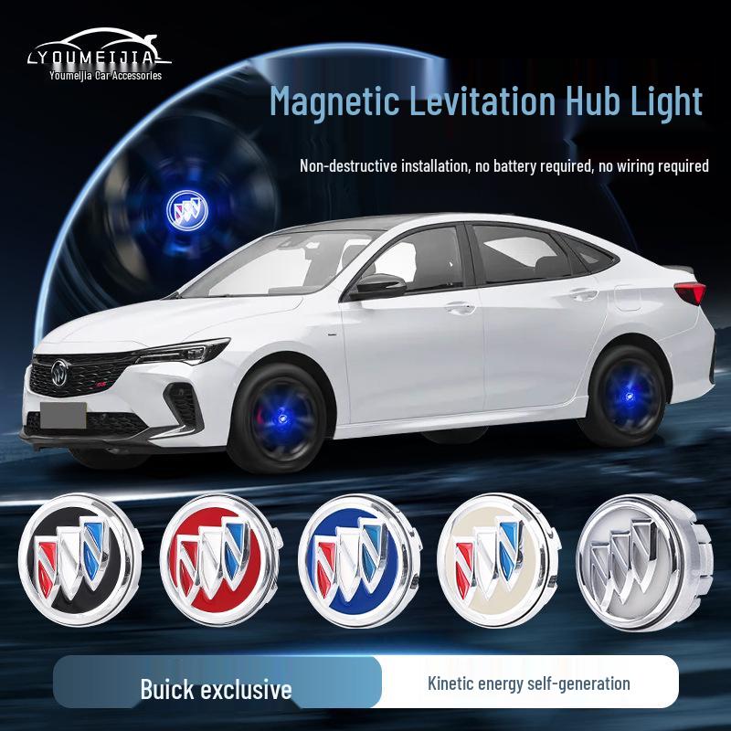 Compatible Magnetic Levitation Hub Lights for Buick: Excelle, Verano, LaCrosse, Enclave, Envision, GL8 - Luminous Tire Lights.