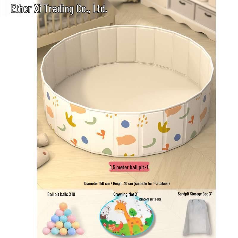 Conjunto Infantil de Arenero y Piscina de Bolas Oceánicas con Valla y Semillas de Casia Juguetes de Arena para Interior