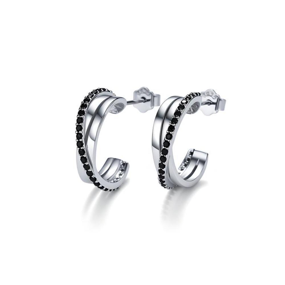 Серьги-гвоздики с крестом BLACK AWN