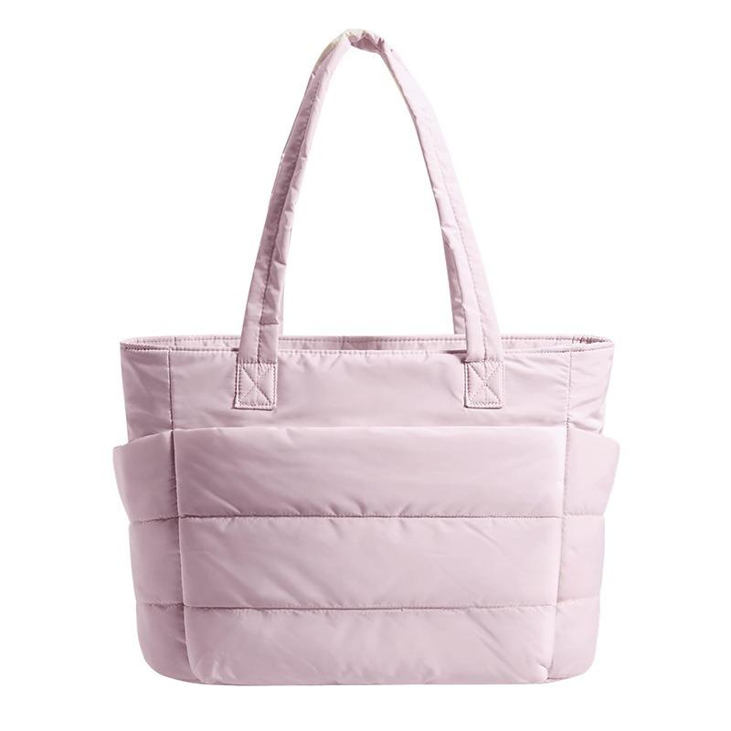 

solid color simple and versatile practical women s shoulder bag large capacity multi-compartment storage bag high valu рожевий
