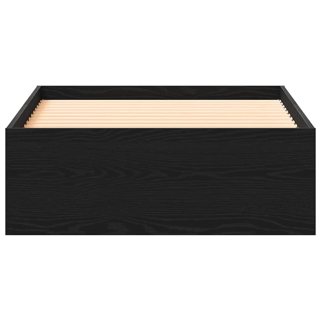 Bed Frame in Black Oak Effect 90 x 190 cm Engineered Wood