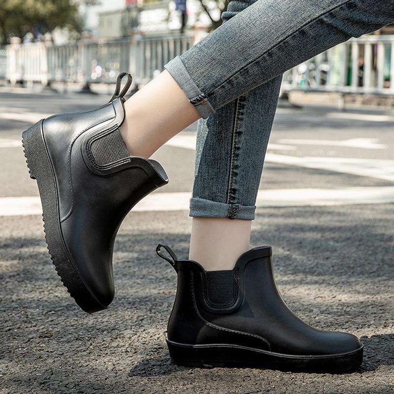 Fashion Short Waterproof Shoes Rain Shoes Adult Outdoor Work Rain Boots Women's Casual Wear-resistant Non-slip Rubber Shoes