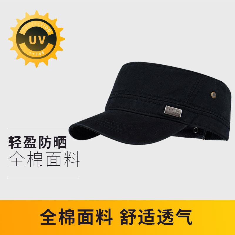 Summer flat top cotton hat men's green casual mountaineering hat tide shading group buying 22 new models