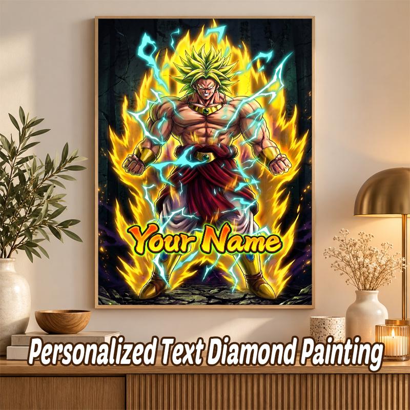 Broly Custom Name Diamond Painting Personalized 5D Full Drill DIY Diamond Art Home Decor