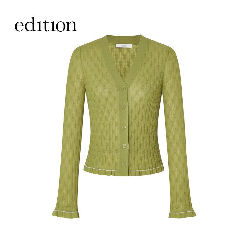Edition Women's Sheer Long-Staple Cotton Knit Cardigan