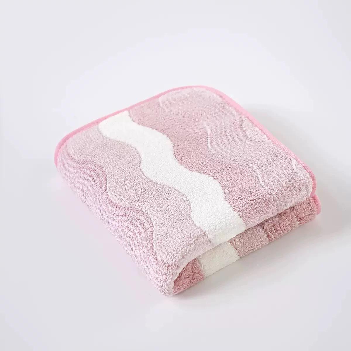 Premium 7A Grade Antibacterial Coral Fleece Towel - Soft, Absorbent, No-Shed for Bath & Face, Thickened Couple Style 75x35cm розовый