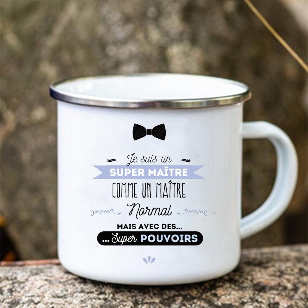 Thank You Super Teacher Mugs Creative Coffee Cups Drinks Water Cup Enamel Camping Mug School Home Handle Drinkware Teacher Gifts