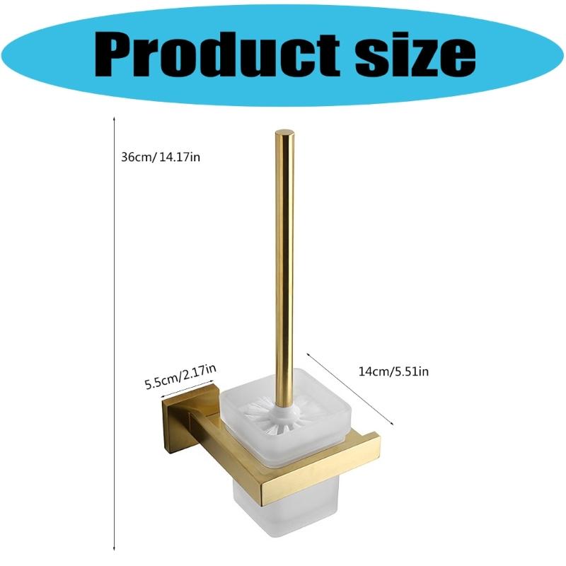 Corrosion Resistant Steel Square Toilet Brush with Dense Bristle Bathroom Sanitation Modern Aesthetic Comfortable Handle