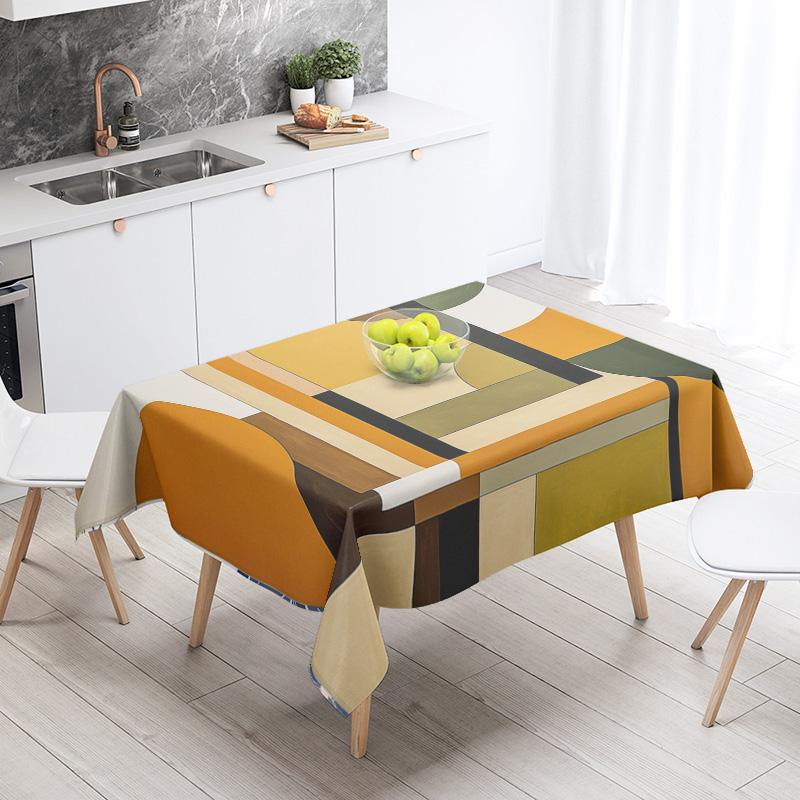 Abstract Geometric Tablecloth Waterproof Stain Resistant Party Decoration Restaurant Cafe Dining Table Tablecloths 140X200Cm