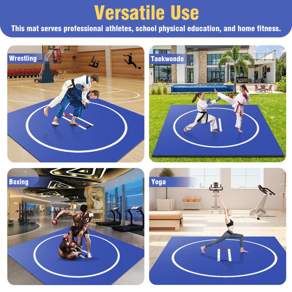 Large Yoga Mat  Exercise Mat with NonSlip Surface Ideal Wrestling Mat Wear Resist Jiu Jitsu Wrestle Mats for Grappling Martial A