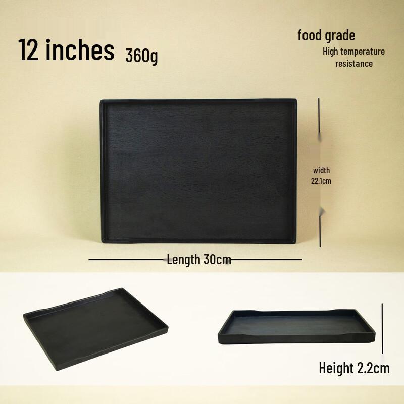 Handun 12-inch Rectangular Melamine Serving Tray - 10 Pack