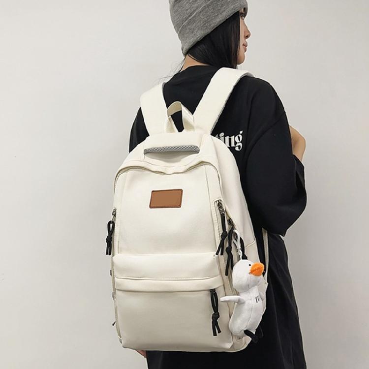 Versatile Student Backpack with Ample Space for Daily School Life Japanese Solid Color Large Capacity Daypack School Bag
