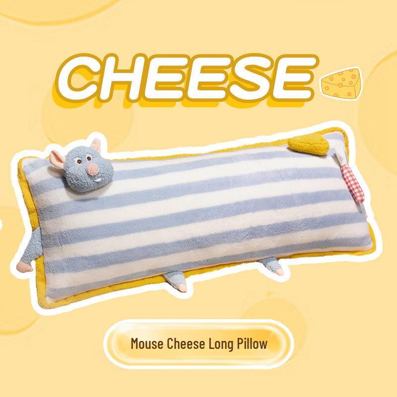 

Cartoon Striped Cheese Mouse Lumbar Support Body Pillow for Girls 90 cm/0.9 kg синій