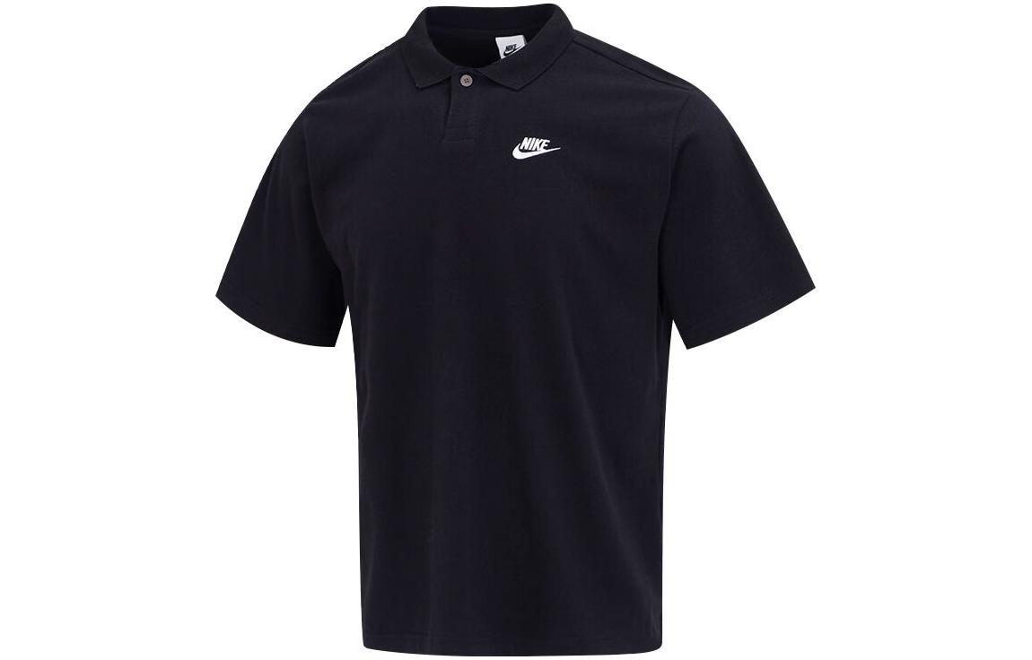 Nike Club T Shirts Men s Black Polo Collar Moderate DX0618-010 XL