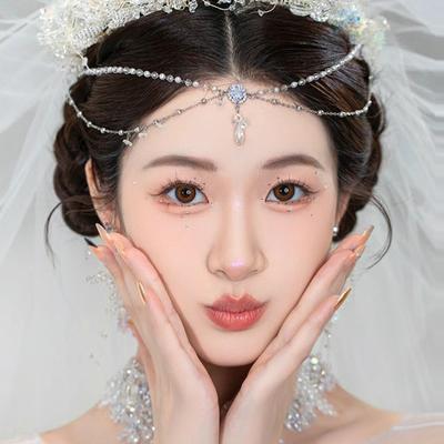 Ethnic Style, Exotic Style, Headgear, Women'S Eyebrow Pendant, Forehead, Bohemian Accessories, Ancient Clothing, Western Regions Head Chain Fairy