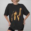 T-shirt Imprimé Ella Langley Doigt d'honneur Pour Unisexe 100% Coton Hauts à Manches Courtes